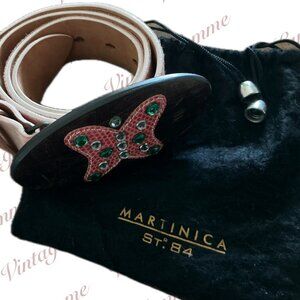 Vintage Pink Pony Hair Belt – Boho Cowgirl, Italian Leather, Rare Y2K Accessory,